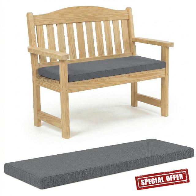 100% Waterproof Garden Bench Cushion 2/3/4 Seater Outdoor Long Bench Seat Pad for Lawn & Garden
