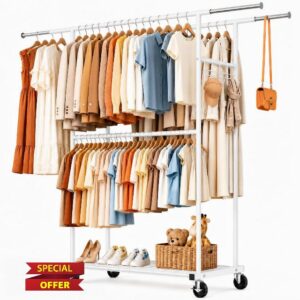 Heavy Duty Clothes Rail on Wheels
