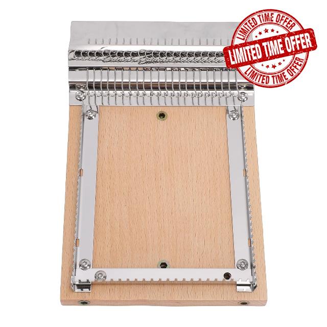 Buachois Small Weaving Loom Multi Craft Tapestry Loom Frame 5.1x8.1in DIY Hand Knitting Weaving Machine Stainless Steel Wooden for Clothing Blanket Kids Adult Beginners