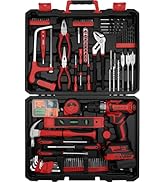 Tool Kit: DEKO 186 Piece Drill Set with Cordless Drill(Green)