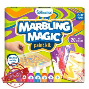 Skillmatics Marbling Magic Paint Kit for Kids – DIY Art & Craft Activity                                                          Water Marbling Kit