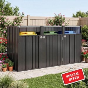 Aoxun 3 Wheelie Bin Storage