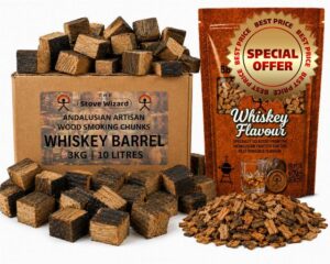 Whiskey Smoking Wood Chips & Chunks Bundle 3.4 + 10 Litres | Bold whiskey-barrel smoke