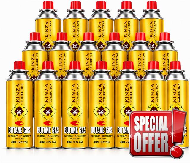 20 Pack Butane Gas Canisters 227g/400ml