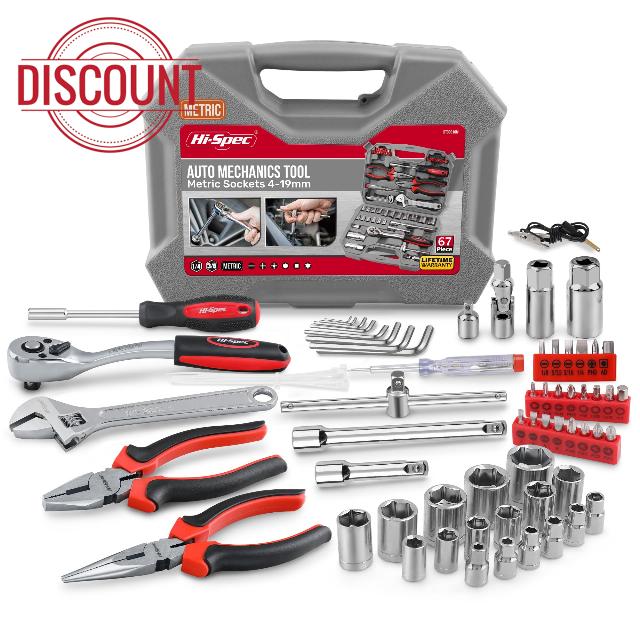 Hi-Spec 67Pcs Mechanics Hand Tool Kit for Car