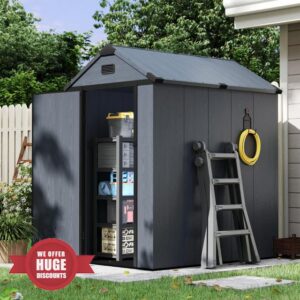 Aoxun 4×6 FT All-Weather Resin Storage Shed