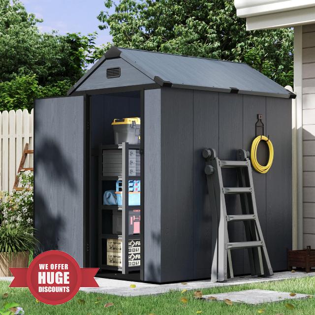 Aoxun 4×6 FT All-Weather Resin Storage Shed