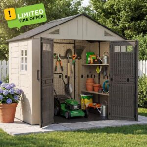 Aoxun 8x6 Ft Outdoor Storage Shed with Floor