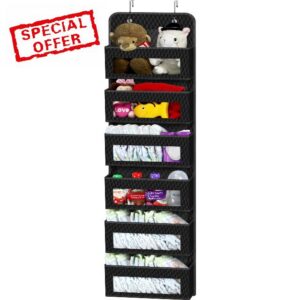 Simple Houseware Over Door/Wall Mount 6 Clear Window Pocket Organizer