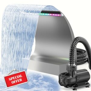 POPOSOAP 300C Pond Waterfall Spillway Kit 6000L/h for Garden Ponds