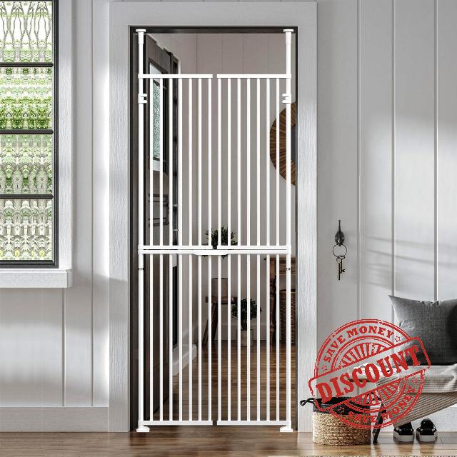 180cm Tall no drilling Pet Gate for 194-240cm Tall Doorways (S)                                                          Easy to Assemble