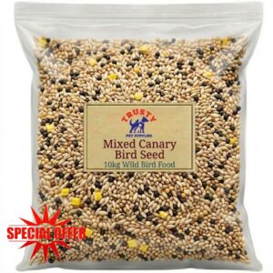 Mixed Canary Seed 10kg | Premium Bird Seed and Canary Food | No Mess Bird Seed Mix for Small Birds and Canries | By Trusty Pet Supplies