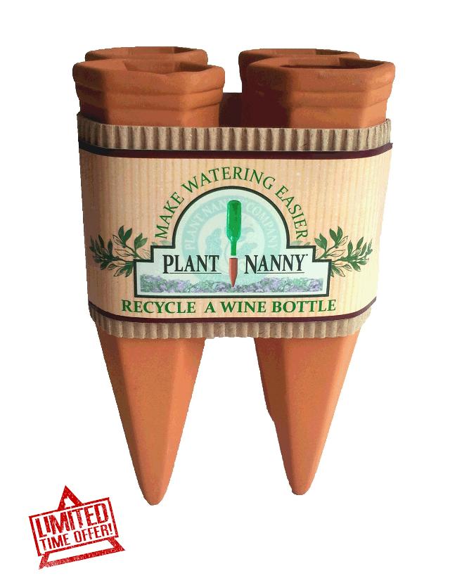 Plant Nanny 6051 4 Count Wine Bottle Stake Se