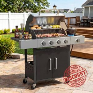 Aoxun Outdoor Garden Gas Barbecue Cart