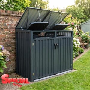 Nicoman Double Wheelie Bin Store Outdoor Storage Shed