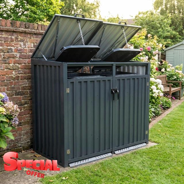 Nicoman Double Wheelie Bin Store Outdoor Storage Shed