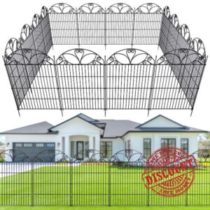The Fellie 10 Pack Decorative Metal Garden Fence Panels 101 cm High