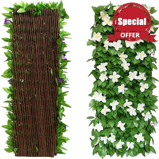 Artificial Fence Screening with Violet Flowers