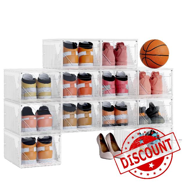 SONGMICS Shoe Boxes Set of 12