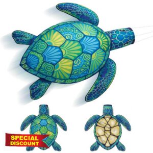 Frienda 3D Sea Turtle Windsock 32 Inch Summer Hanging Windsocks for Dock Beach Outdoor Garden Patio Yard Marine Coastal Deco