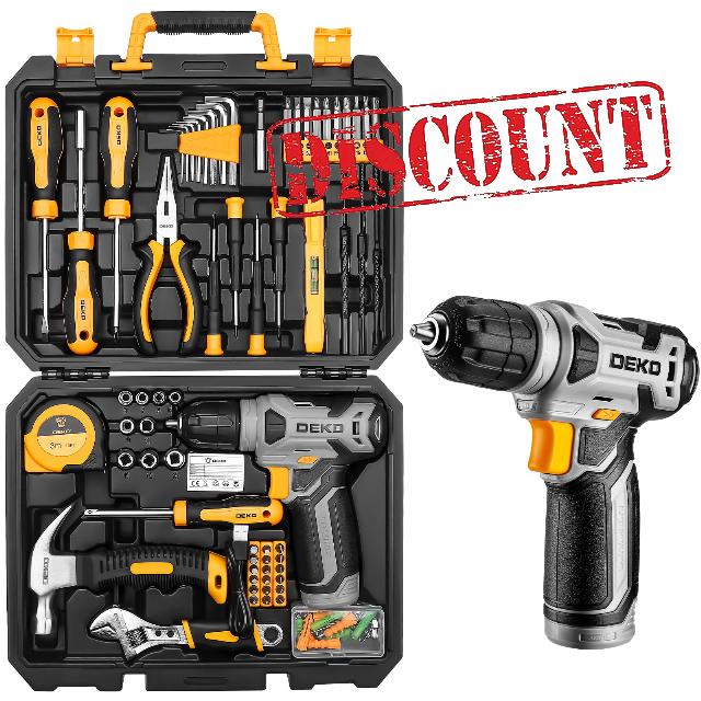 Tool Kit: DEKO Drill Set with Cordless Drill