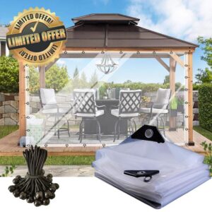 Patio Curtains Clear Pergola Side Panels PVC Plastic Partition Screen                                                          Thermal Insulated Windproof for Indoor