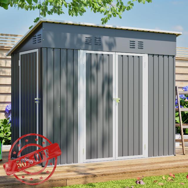 8x4 FT Metal Garden Tool Shed