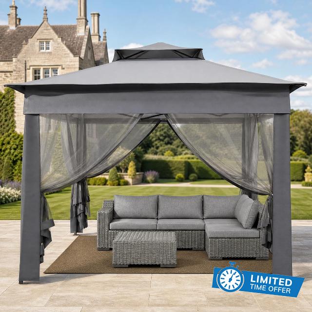 ARTETHYS Pop Up Gazebo 3.6m x 3.6m Event Shelter with Sides Netting Walls | Heavy Duty 3.6x3.6 Gazebo Garden Tent for Outdoors