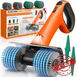 2026 Electric Grill Brush for Outdoor BBQ Cleaner Brush 450RPM Dual Heads                                                          BBQ Cleaning Kit
