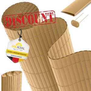 Sol Royal PVC Garden Screening Triple Reinforced Balcony Privacy Screen | 100x300cm Bamboo Outdoor Weatherproof UV-Resistant Fence incl Clips & Cover Strip mat panel P12