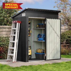 Aoxun Outdoor Storage Shed with Floor & 2 Adjustable Shelves
