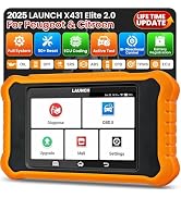Text reads 'NEWEST CRP129E V 3.0 ELITE 12+ Multi LIFETIME CANFORD 150+ DuP Car model UPDATE SYSTEMS OBD'. Red automotive diagnostic scanner with touchscreen display showing menu interface and diagnostic software capabilities.
