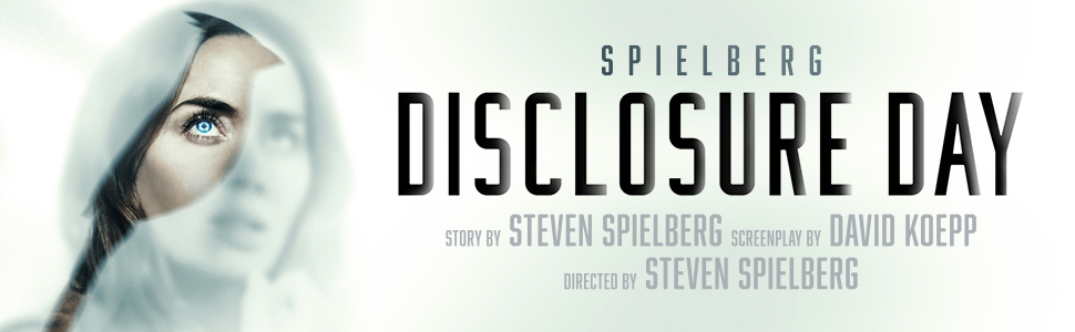 Text reads 'DISCLOSURE DAY'. Album or film cover featuring a woman's face in profile with ethereal styling against a light background.