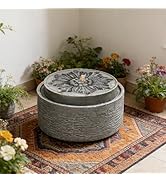 Bumilgar Garden Water Feature, 39 &times; 39 &times; 28 cm Outdoor Bubbler Fountain with Electric Pump and LE...