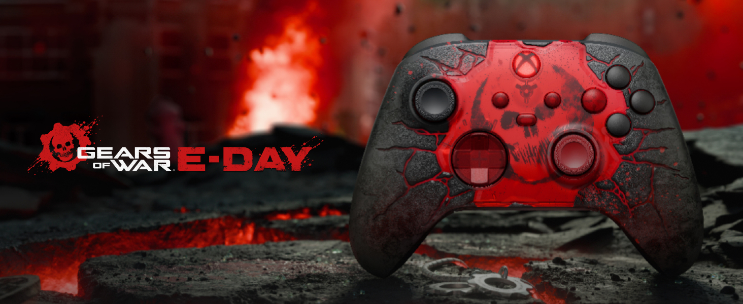 Text reads 'EGO2N E-DAY'. Red gaming or sports controller/device displayed against dark background with red and black color scheme, showing technical equipment.