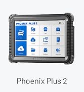 Text reads 'Phoenix Lite 2'. Rugged tablet device with black frame, blue corner bumpers, and blue touchscreen interface displaying application icons.
