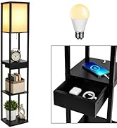 ARTETHYS Floor Lamp, Floor Lamps with Shelves, Round Standing Tall Lamps for Living Room, 3-Tier ...