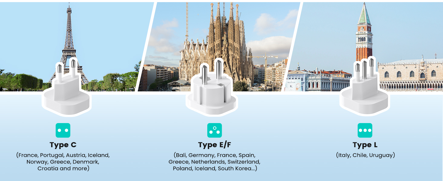 Text reads 'Quick and Easy to Use' with instructions 'Align the plugs' and 'Fully insert it can be used.' White electrical outlet with two-pin swap function shown alongside installation demonstration steps.