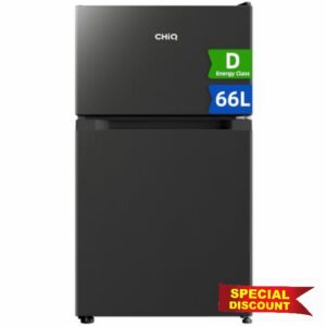 CHiQ 66L Combi Refrigerator with Class D & Top Freezer & 37dB Black           [Energy Class D]                                                  44L+22L