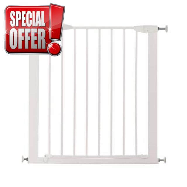 Munchkin Stair Gate Maxi Secure Toddler & Baby Gate 76-82cm extends up to 117cm with separately sold extensions | Pressure Fit Baby Safety & Dog Gate for Doorways | No-Screw Install Child Gate