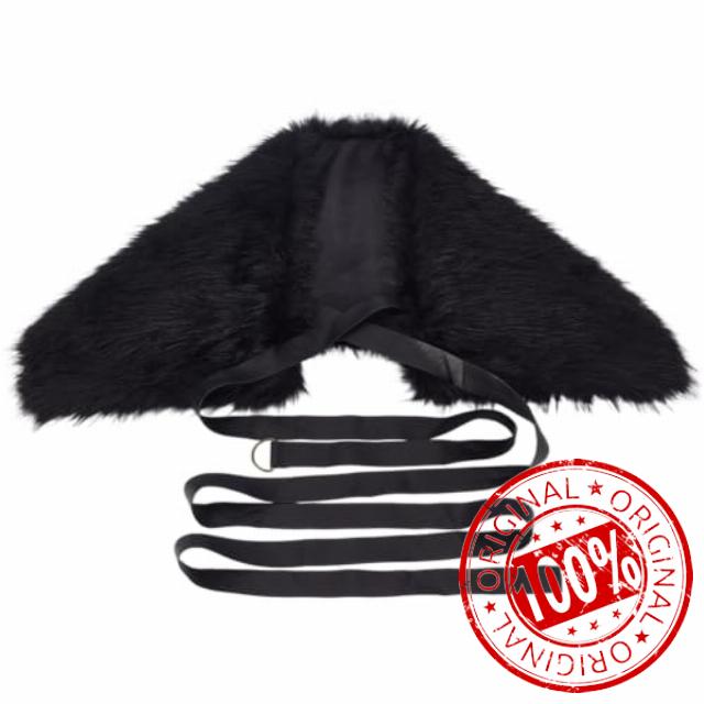 GORGECRAFT Medieval Faux Fur Shoulder Wrap Black Artificial Fur Shawl with Belt Men's Winter Warm Collar Renaissance Cape for Halloween LAPR Warrior Witch Werewolf Cosplay Costume Accessories