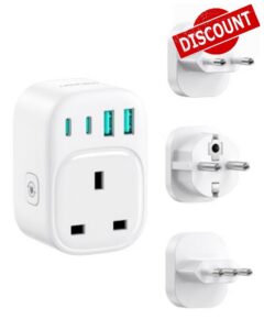 LENCENT UK to Europe Travel Adapter Set