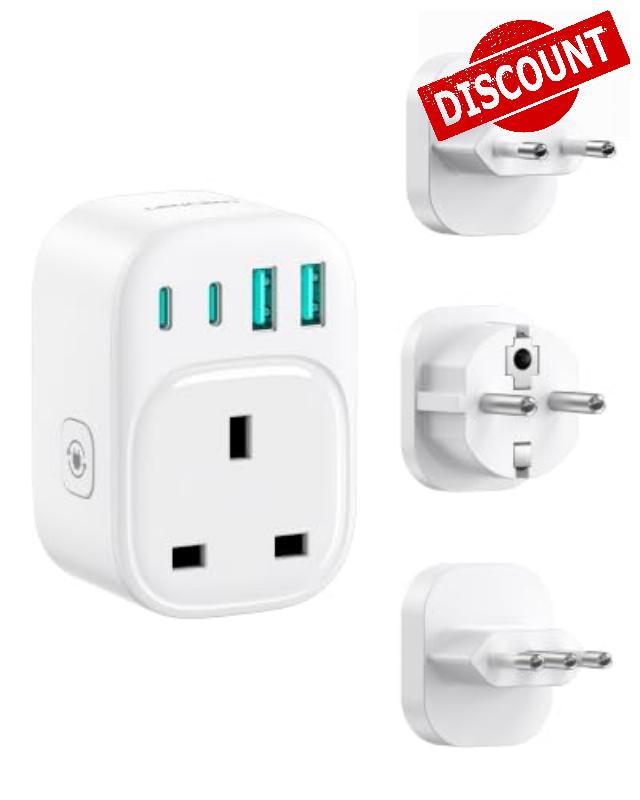 LENCENT UK to Europe Travel Adapter Set