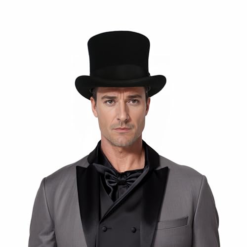 High Crown & with Satin Lining | Western Style Mens Top Hat for Gentlemen Look