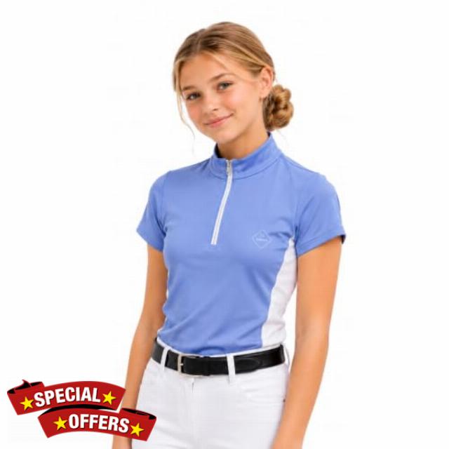 Girls Short Sleeve Riding Top |12-14 Years | Kids Equestrian Base Layer for Competition & Training | Horse Riding T-Shirt | Lightweight Riding Baselayer | Girls Wear Riding Shi