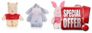 Snuggletime Set of 4 20cm Soft Toys Eeyore Piglet WTP Tigger Plush