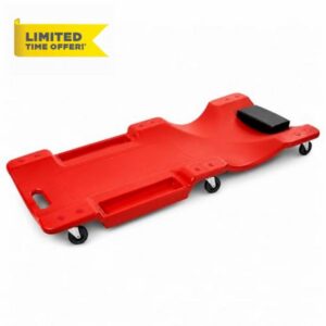 Mechanic Creeper 40 Inch Rolling Garage Creeper Board with Padded Headrest | ABS Plastic Low Profile Automotive Repair Creeper with 6 Swivel Wheels Tool Tray Ergonomic Design 350 Lbs Capacity