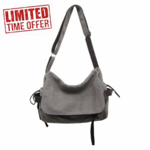 Men's Plain Canvas Crossbody Bag