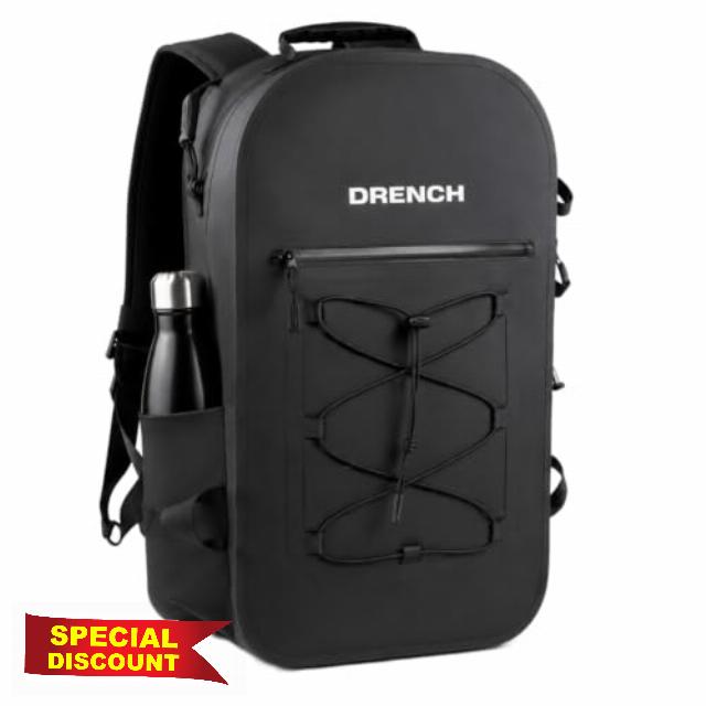 Drench 100% Waterproof Backpack 25L | Fully Submersible IPX8 Dry Bag Rucksack | Airtight Waterproof Zip | Floating Travel Backpack Fits 16 Inch Laptop | Gear Loop System for Fishing Kayaking Boating