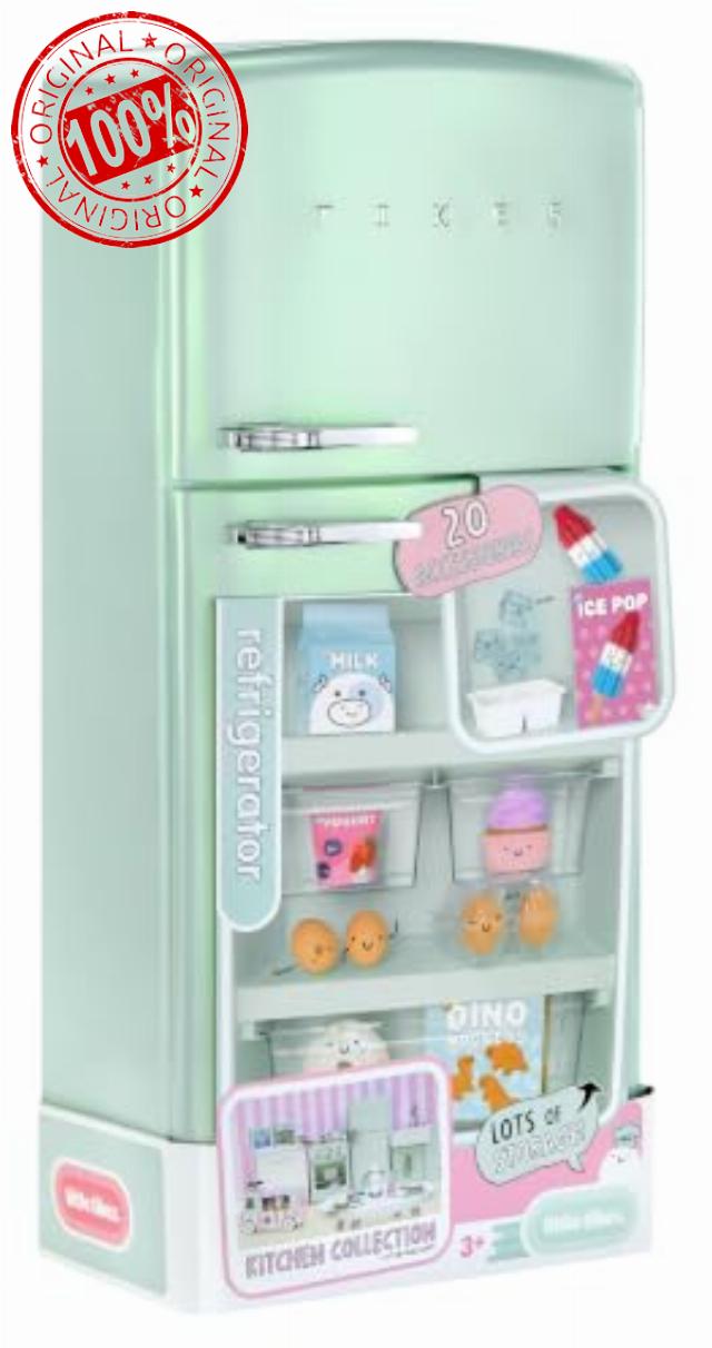 Little Tikes Sweet Spaces Modular Kitchen Refrigerator - Sea Foam Toy Refrigerator with Food Accessories